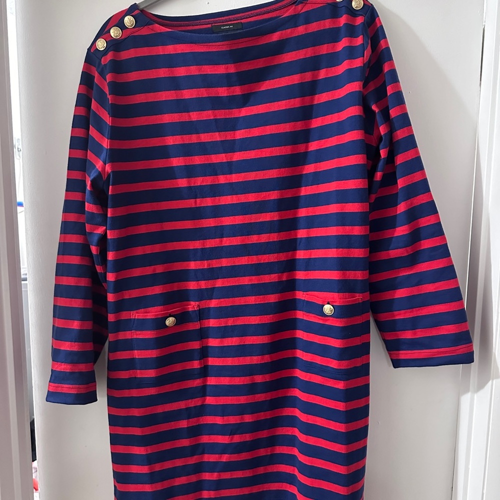 NWOT J Crew Mariner cloth shirtdress with gold buttons